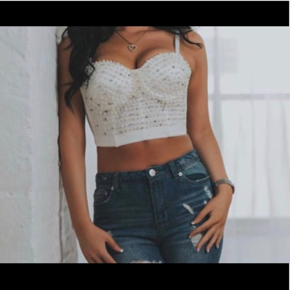 White bustier